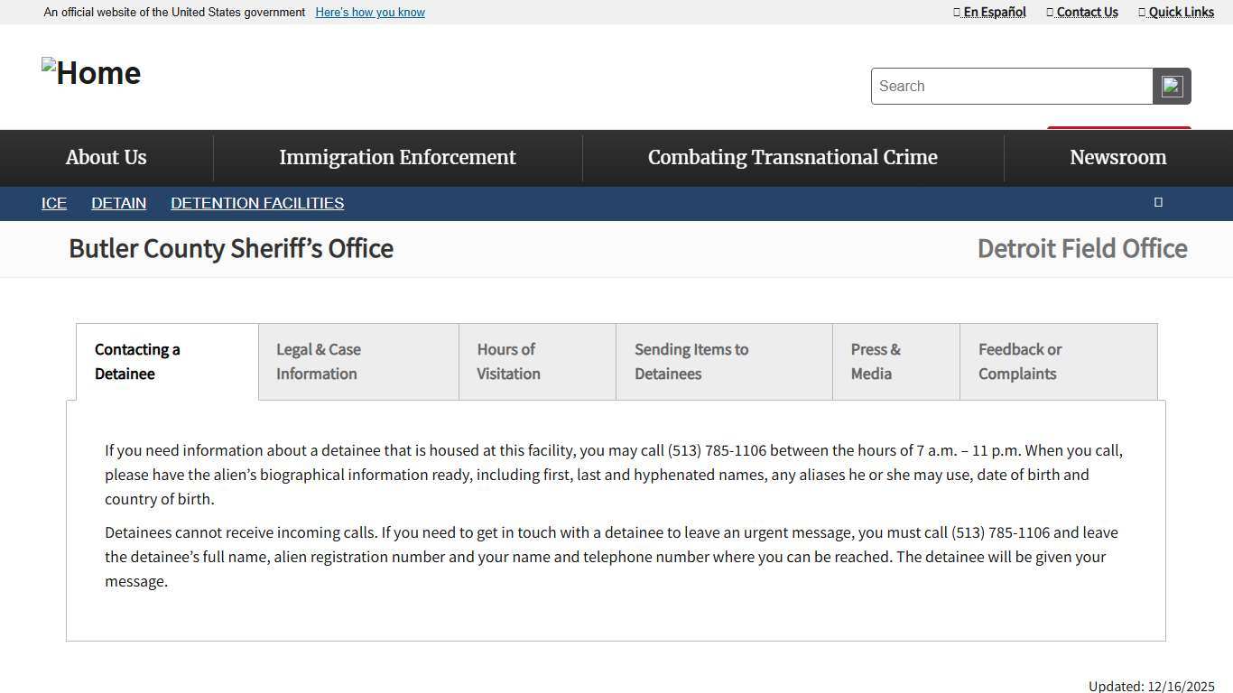 Butler County Sheriff’s Office | ICE