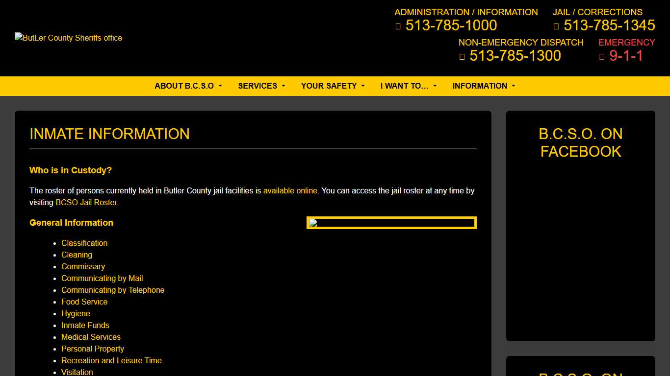 Look Up Inmate | Butler County Sheriff’s Office