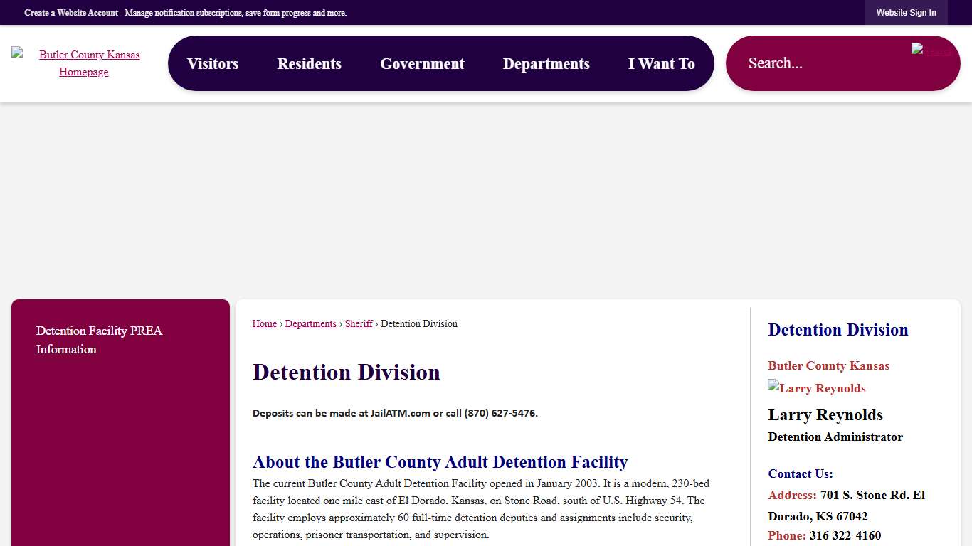 Detention Division | Butler County, KS - Official Website