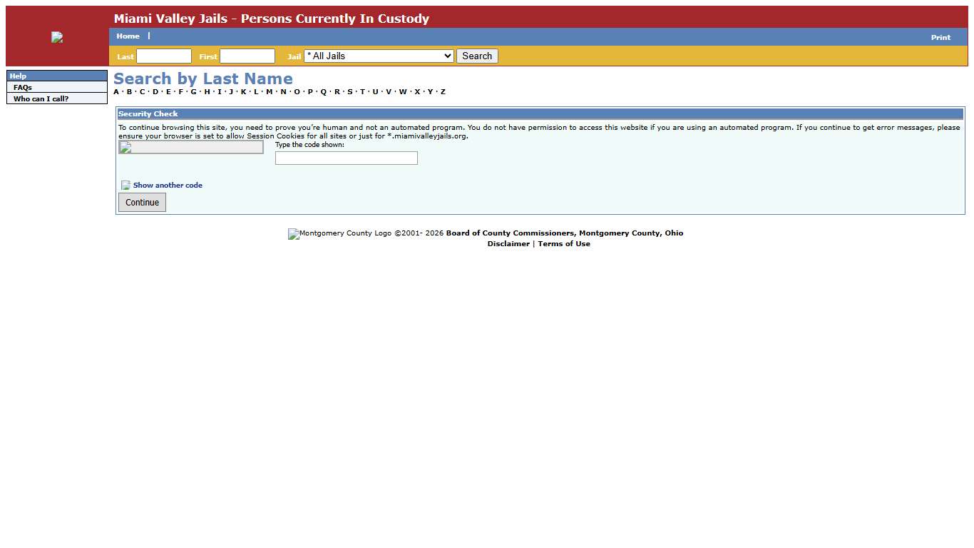 Miami Valley Jails - Persons Currently In Custody